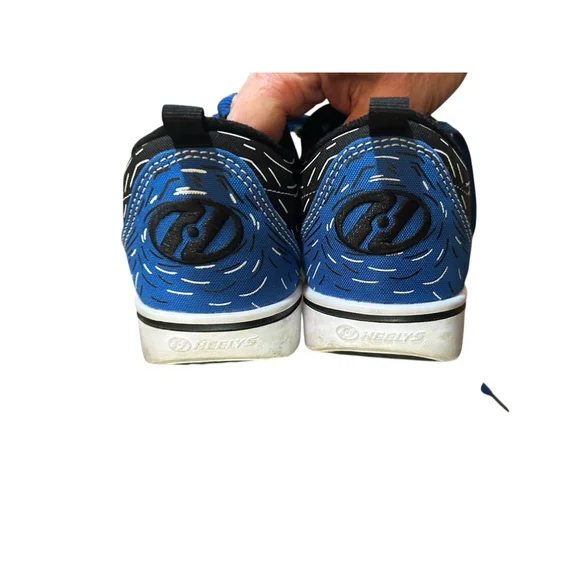 Boys Heelys Sneakers Black Blue Orange Size 2 - Picture 4 of 7